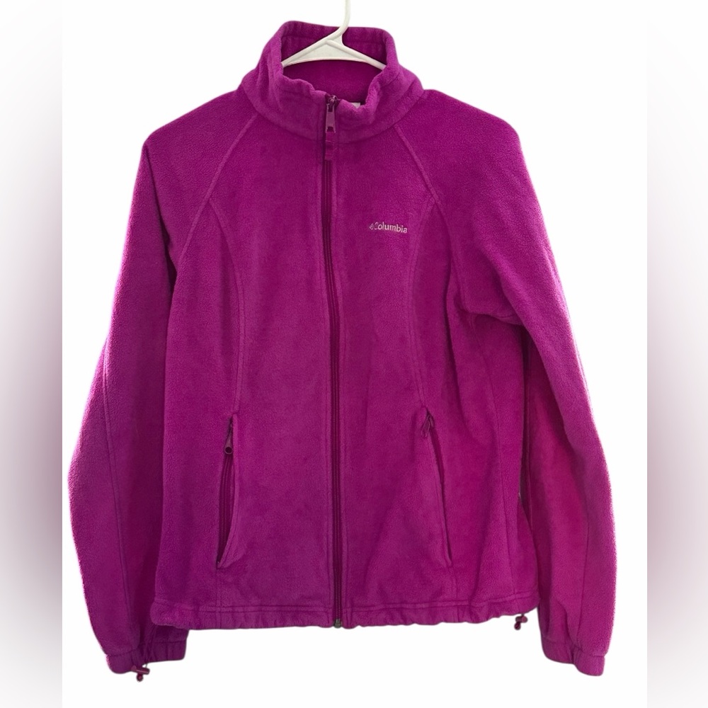 Columbia Magenta Full-Zip Fleece Jacket Size Medium Magenta Activewear
